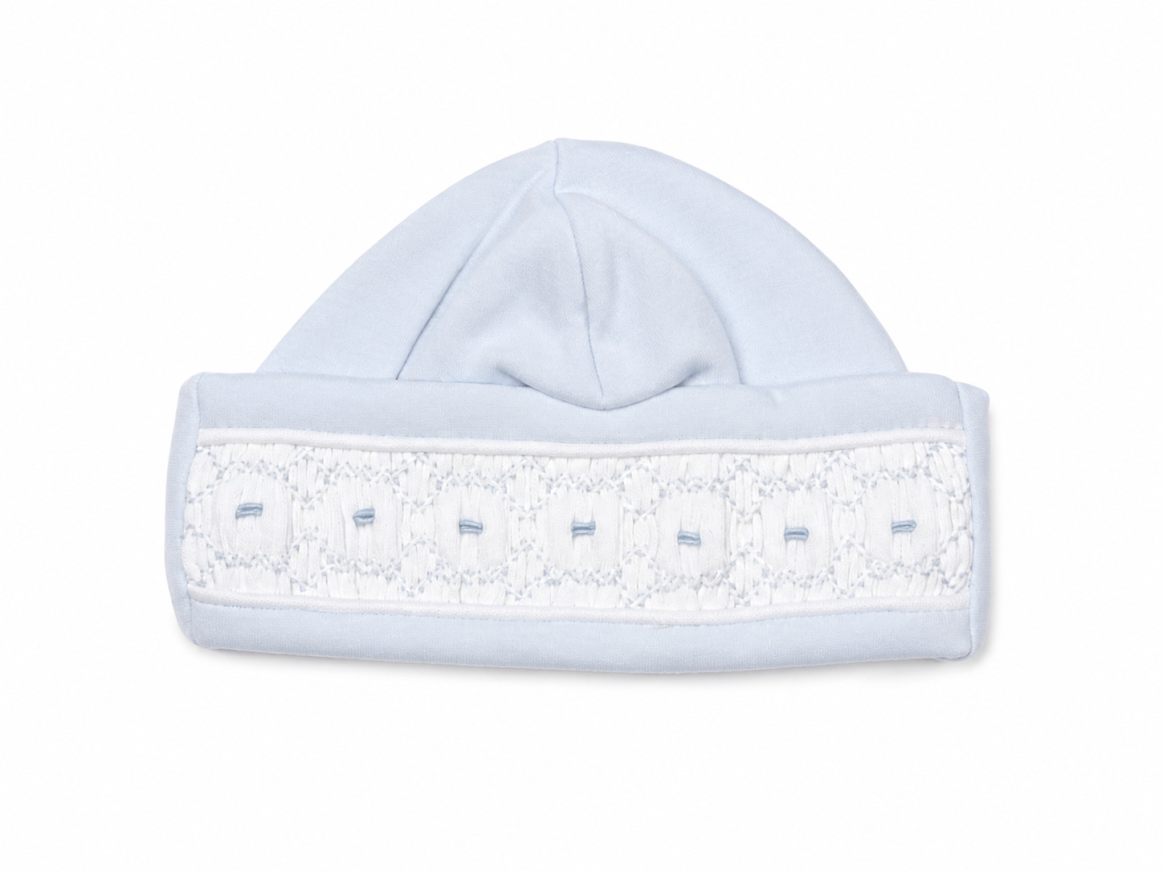 Baby Loren - Blue Hand Smocked Baby Hat