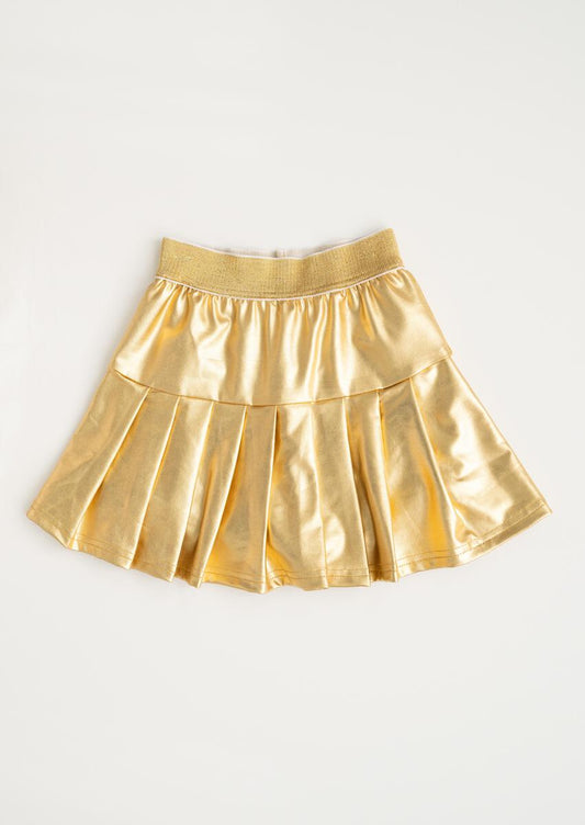 Evie's Closet Gold Metallic Skort
