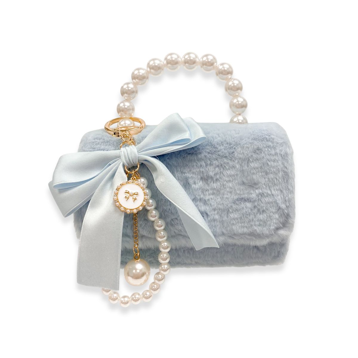 Doe a Dear - Fluffy Purse w/ Charm - Blue