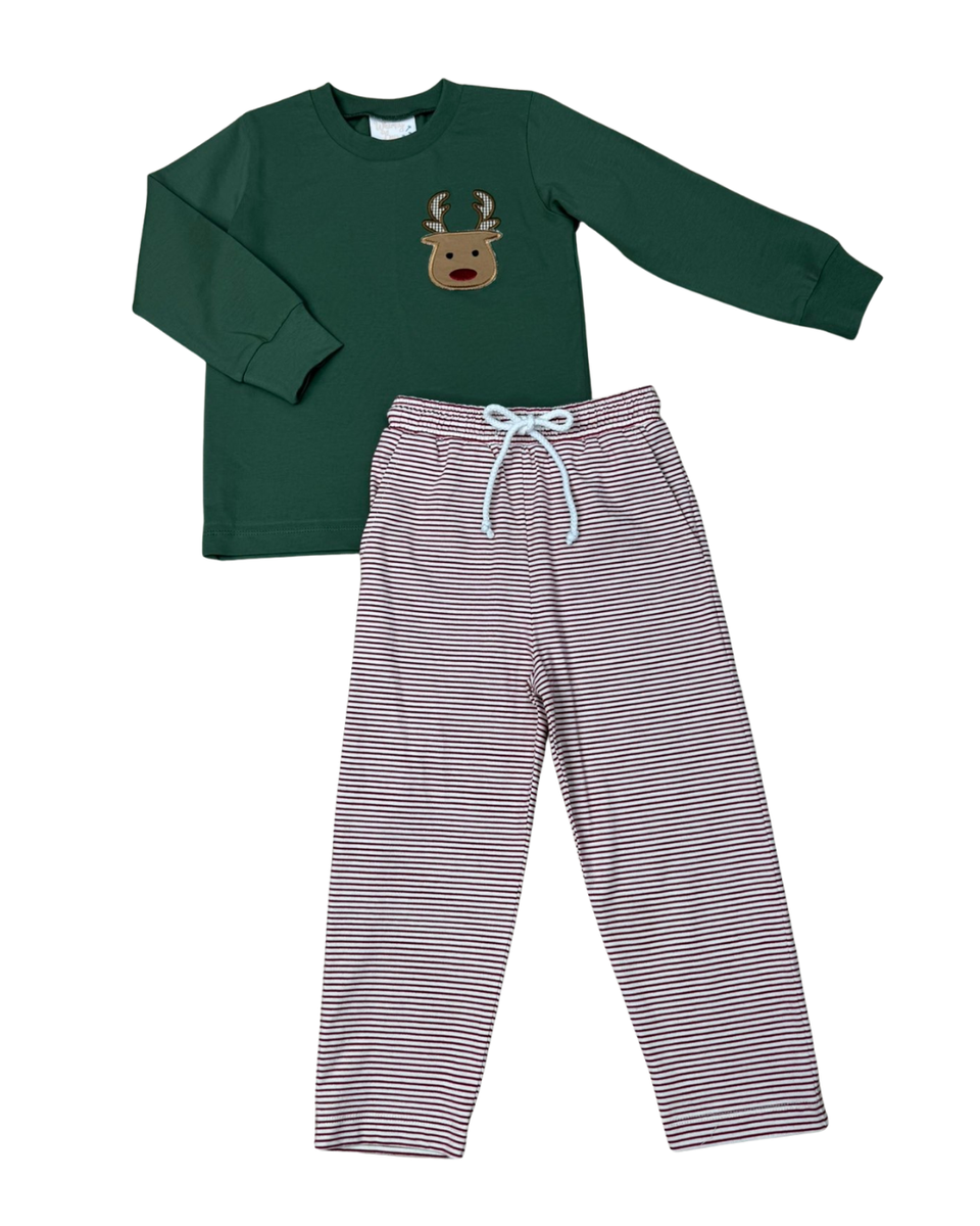 Whimsy Bay Kids - Run Rudolph Pocket Pant Set