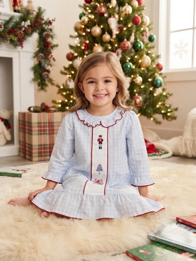 Sweet Dreams - Nutcracker Blue Plaid Nightgown