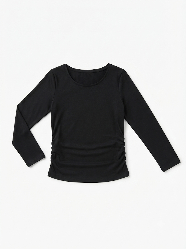 Swoon Baby - Girl's Black Ruched Top