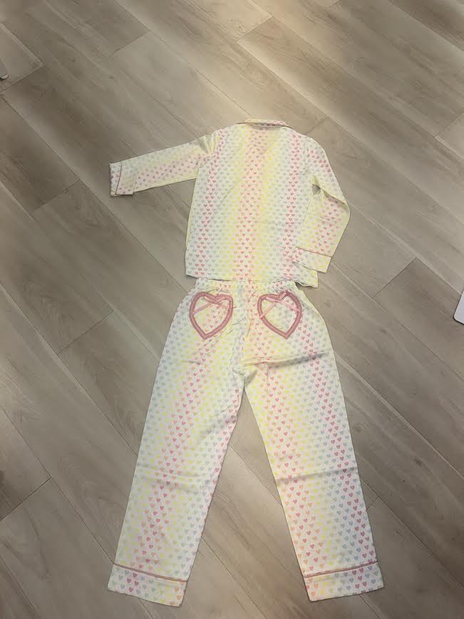 Rockwilde - Silk Rainbow Heart Pjs Set