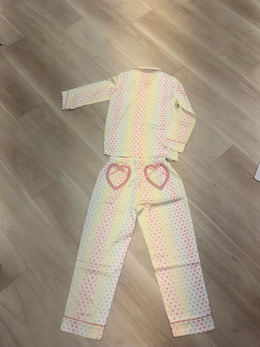 Rockwilde - Silk Rainbow Heart Pjs Set