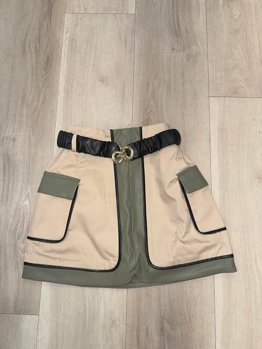 Abel & Lula - Combined Twill Skirt