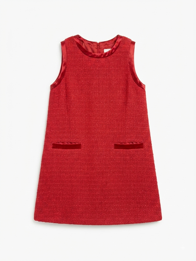 Lulu Bebe - Red Tweed Sleeveless Dress