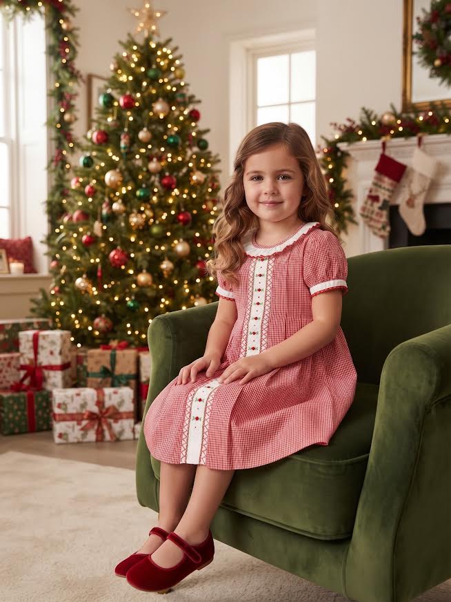 Anavini - Red Gingham S/S Dress