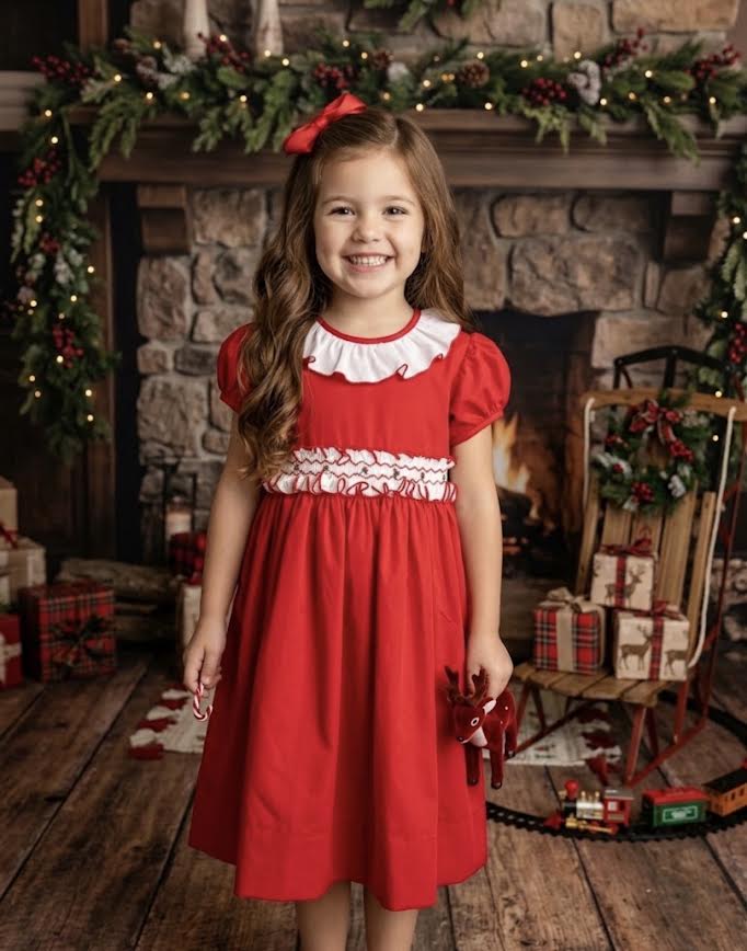 Lulu Bebe - Red Smocked Dress