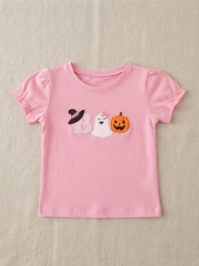 Luigi - Pink Ruffle Sleeve Boo T-Shirt