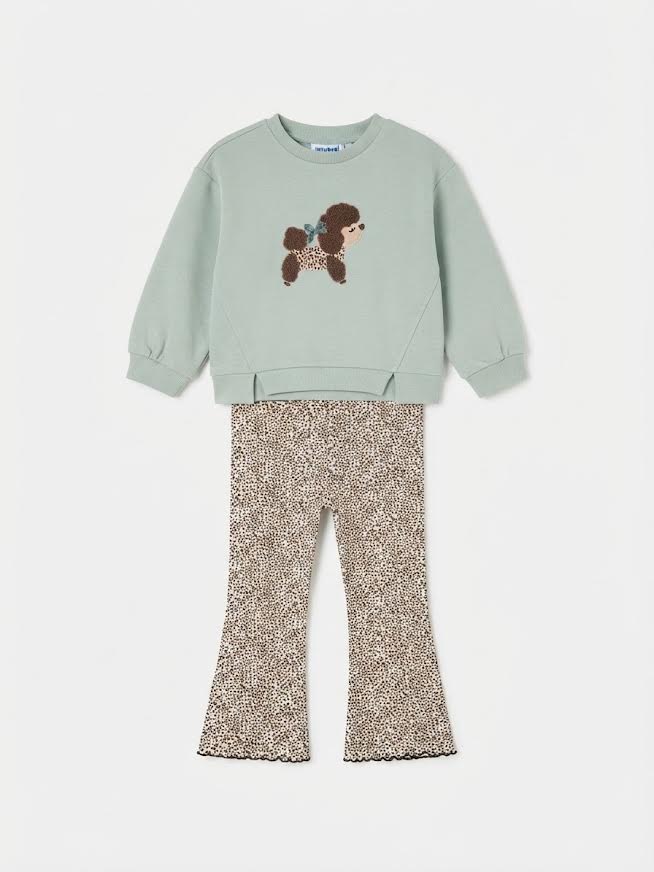 Mayoral - Poodle Crewneck And Polka Dot Leggings
