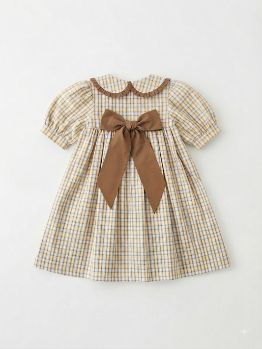 Bailey Boys - Girl's Pecan Plaid Bison Float Dress