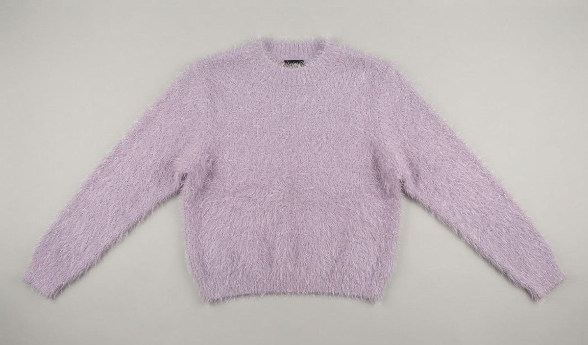 Little Olin - Lavender Fuzzy Knit Sweater