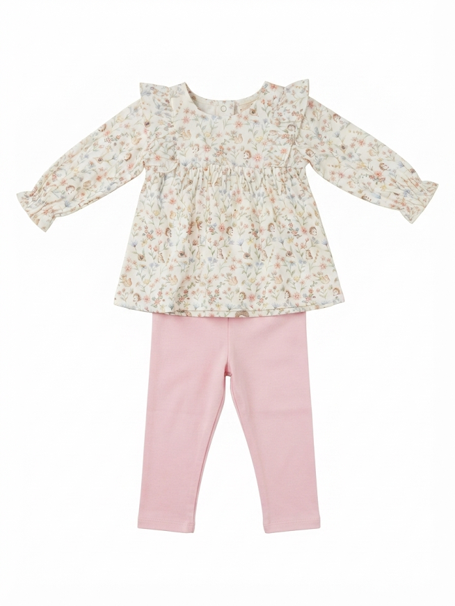 Baby Club Chic - Bloomie Friends Ruffled Blouse & Legging Set