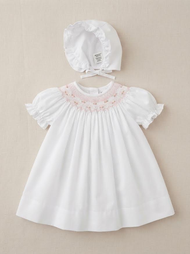 Baby Blessings - White Iris Dress With Bonnet