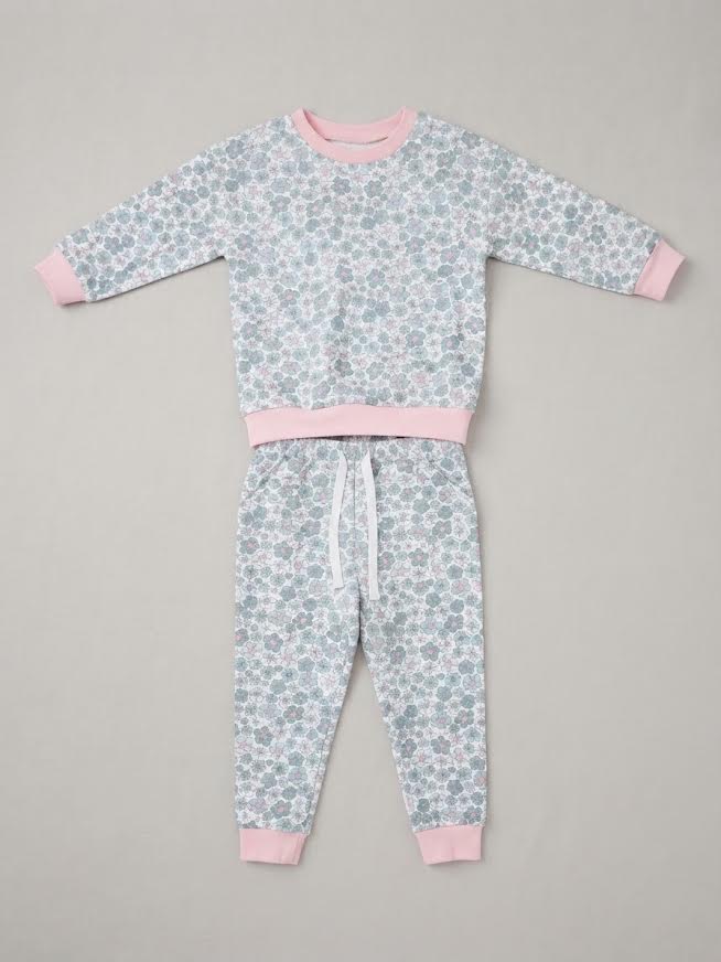 Sage & Lilly - Girl's Blue Floral Jogger Set
