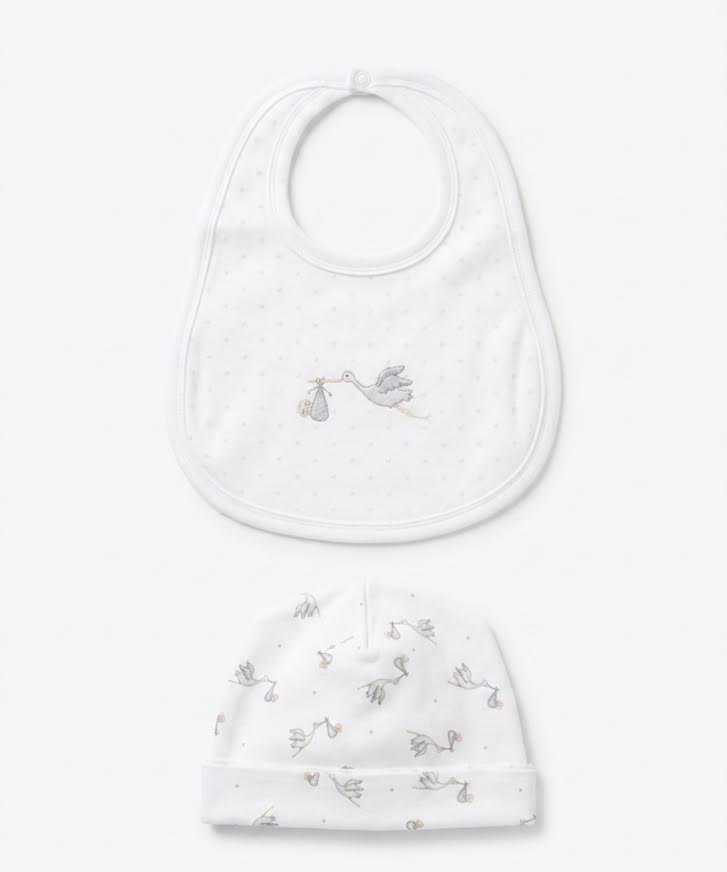 Magnolia Baby - Stork Bib & Hat Set