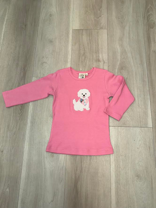 Acvisa - Girls l/s sweatshhirt dog with band pink