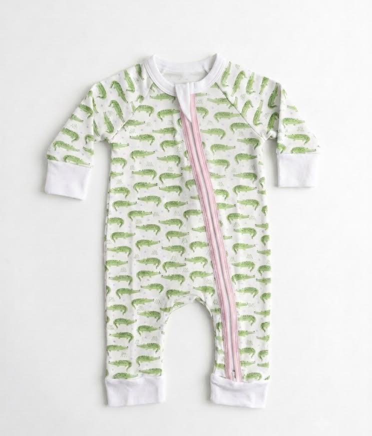 Magnolia Baby - Pink Bayou Baby Zip Playsuit