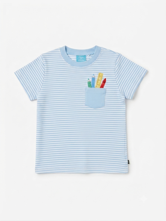 Claire & Charlie - School Supplies Boys s/s striped shirt