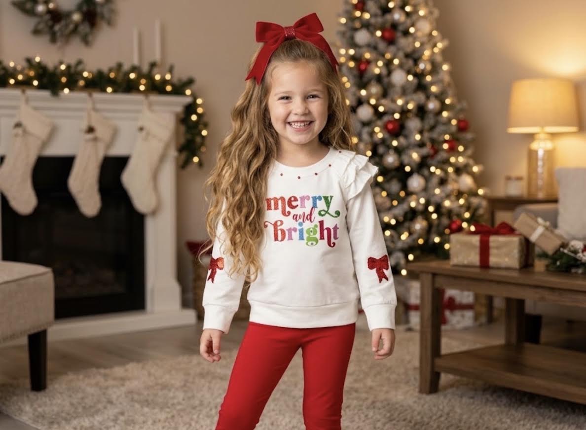 Havengirl - Merry & Bright L/S Ruffle Tee
