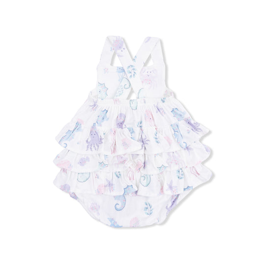 Angel Dear - Floral Sea Creatures - Ruffle Sunsuit