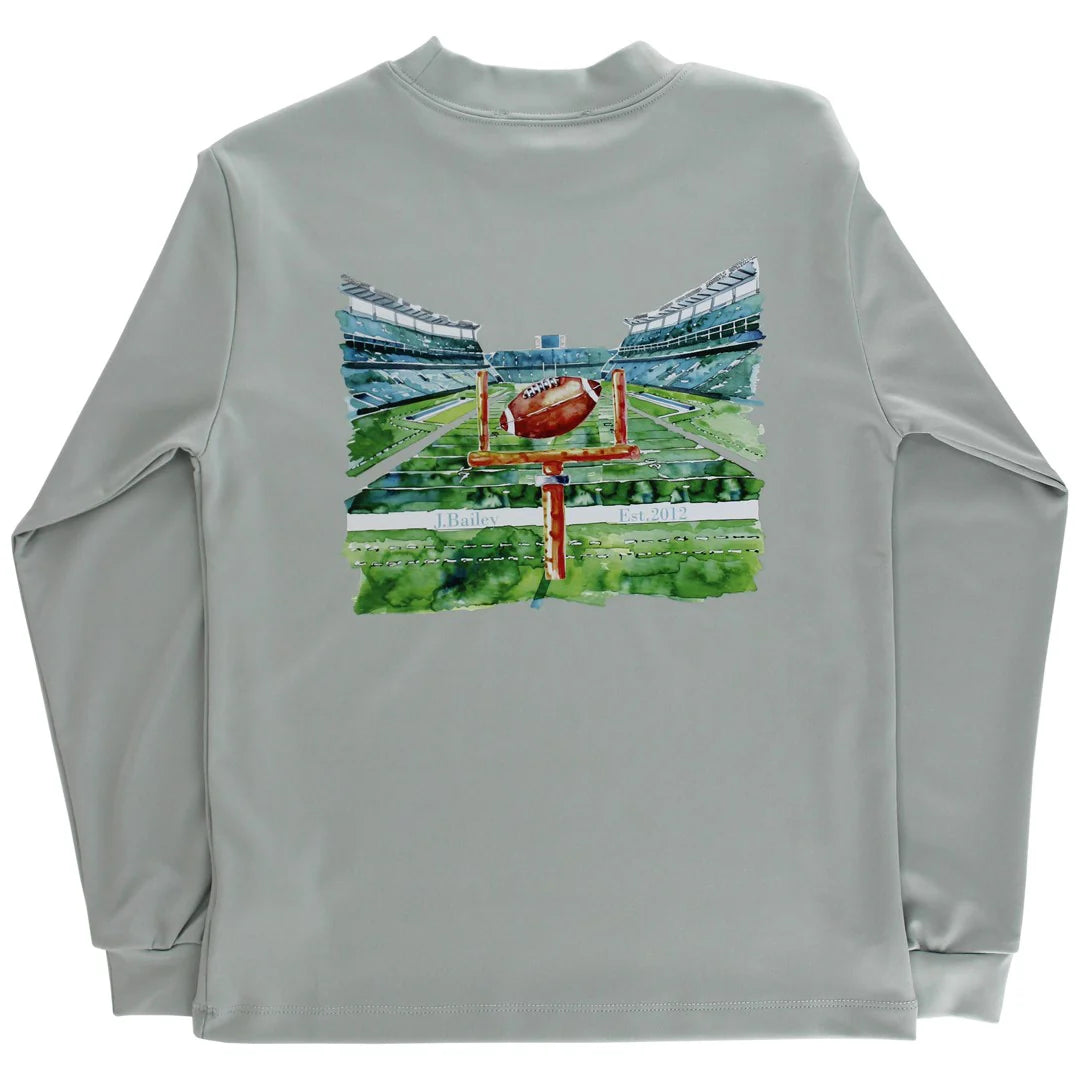 Bailey Boys - Long Sleeve Performance Logo Tee Football On Sage