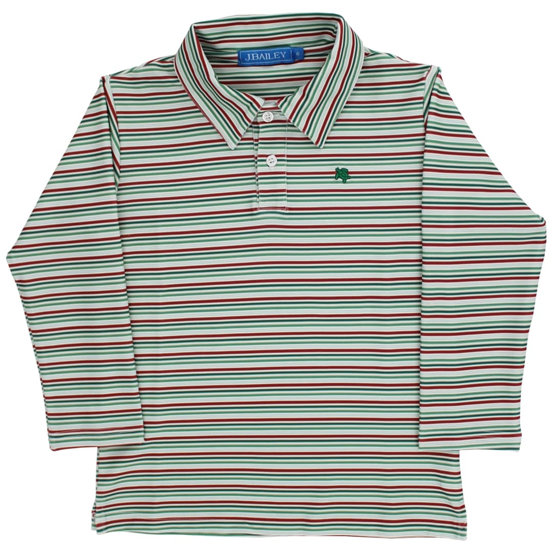 Bailey Boys - L/S Striped Holly Performance Polo