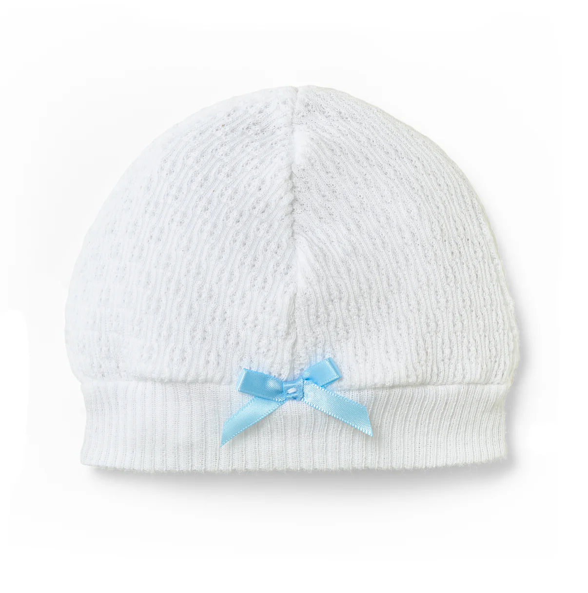 Paty - Blue Knit Beanie With Bow