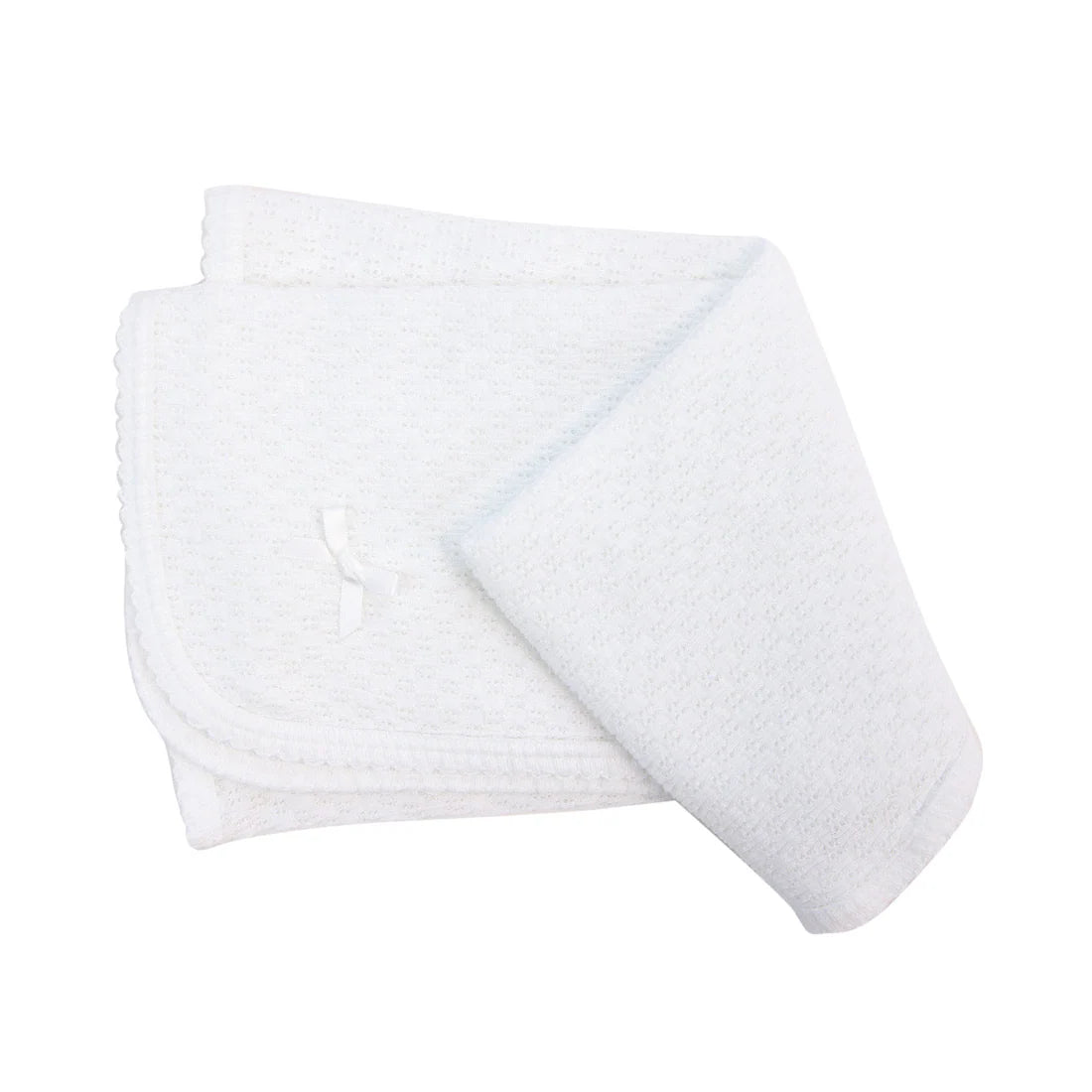 Paty - White Swaddle Knit Baby Blanket