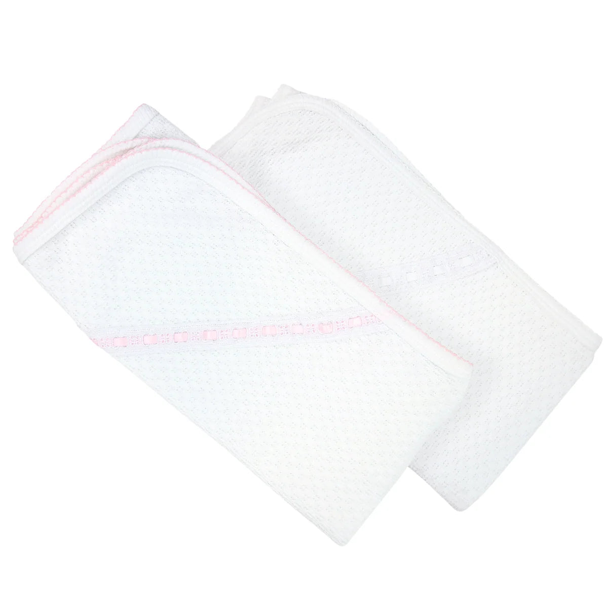 Paty - Pink Knit Swaddle Blanket with Eyelet