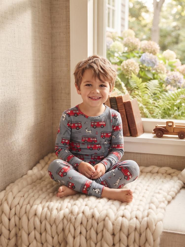 Sweet Bamboo - Firetruck L/S Big Kid Pajama