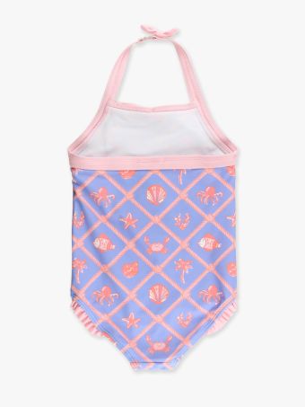 Rufflebutts -Tropical Trellis Halter One Piece Swimsuit