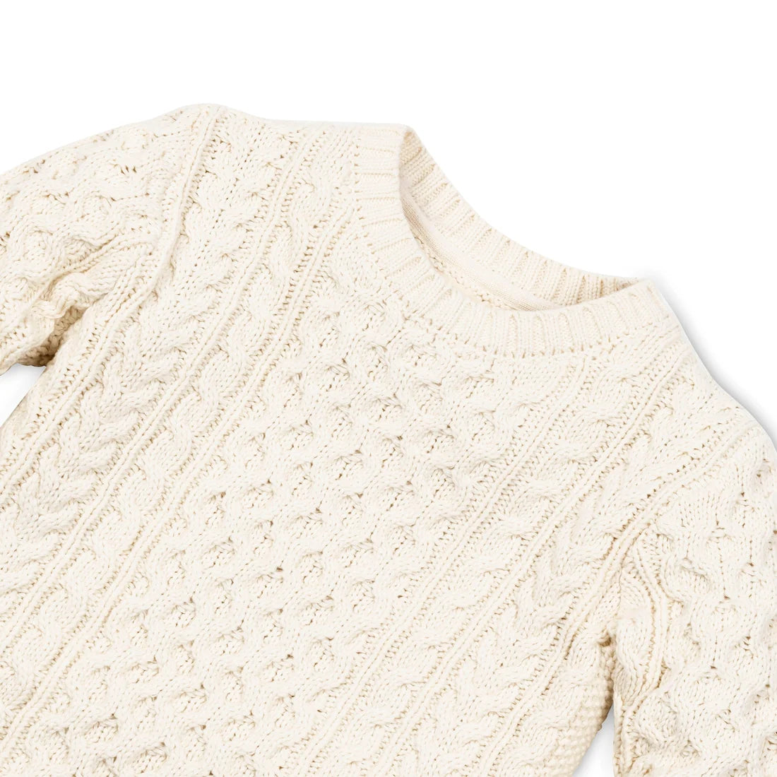 Hope & Henry - Ivory Boys Organic Fisherman Sweater