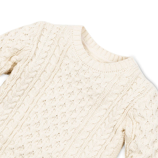 Hope & Henry - Ivory Boys Organic Fisherman Sweater