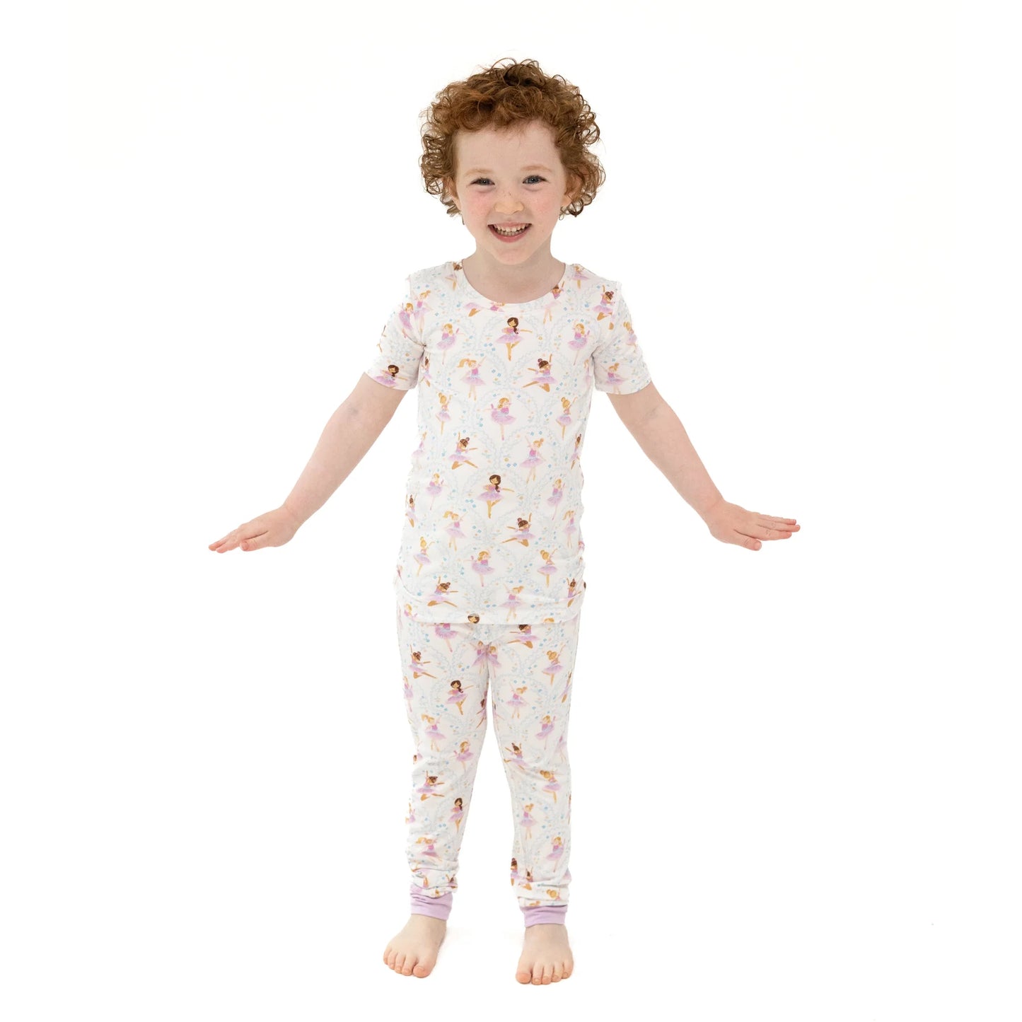 Angel Dear- Short Sleeve Loungewear Set Bow Ballerinas