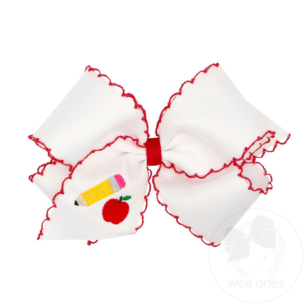 Wee Ones - King Pencil & Apple Emb Bow