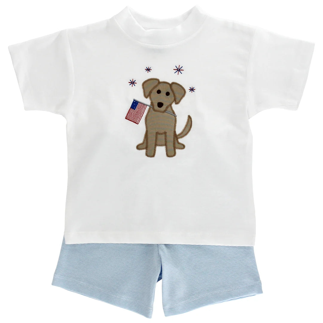 Bailey Boys - Patriotic Pup Knit Boys Short Set