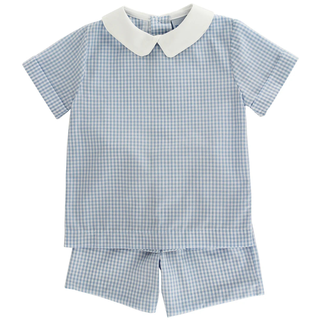 Bailey Boys - Light Blue Check Dressy Short Set