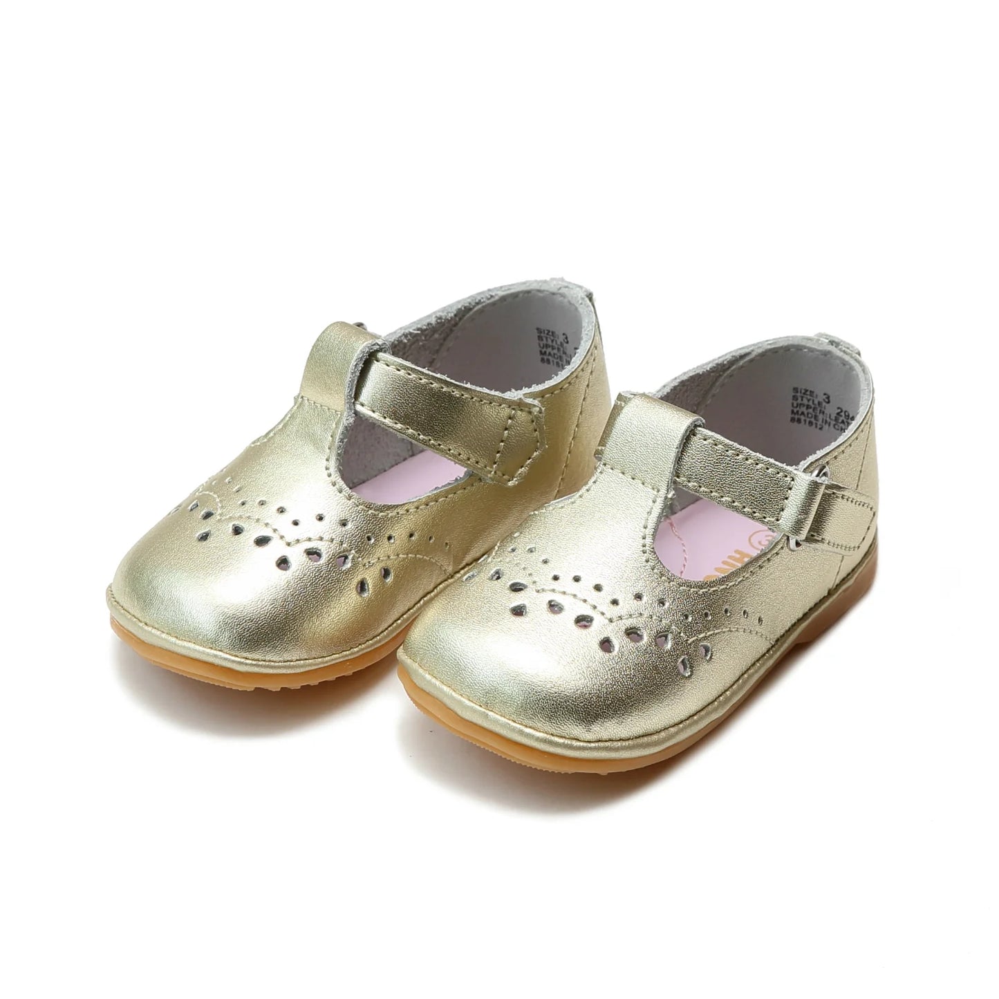 Angel Baby Shoe - Gold Birdie T-Strap Toddler Shoe