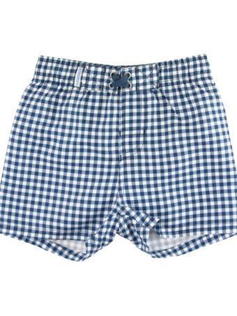 Ruggedbutts - Navy Gingham Swim Trunk