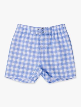 Ruggedbutts - Light Blue Check Swim Trunk