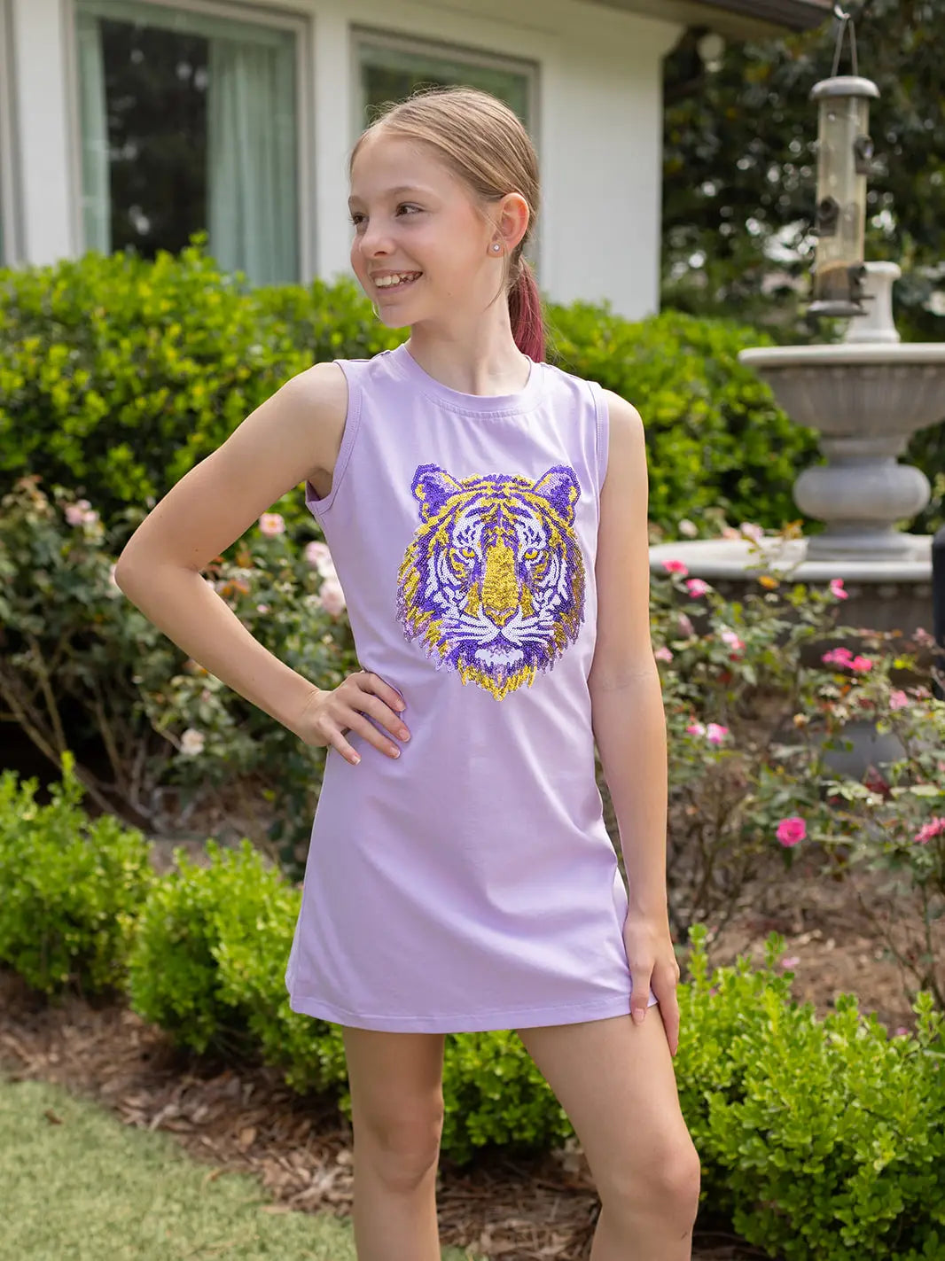 Blended Spirit - Tiger Sequin Purple Tank Dress