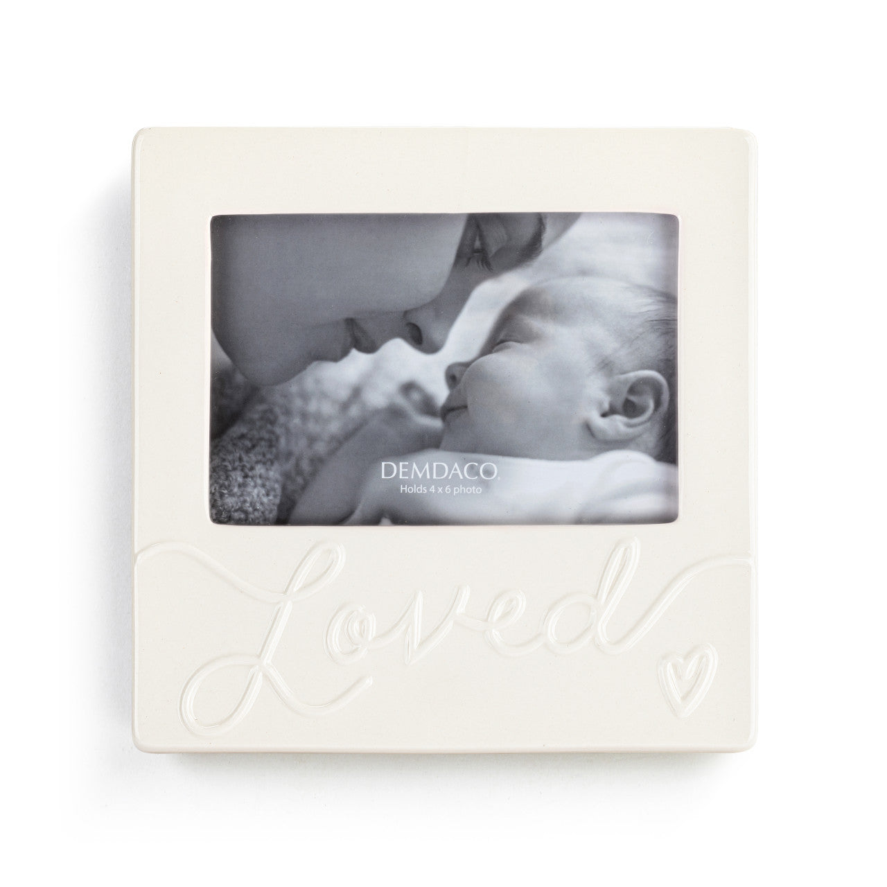 Demdaco - Cream Baby Loved Photo Frame