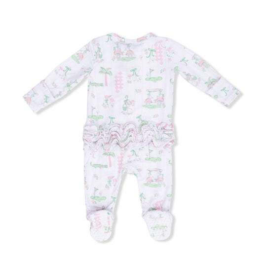 Angel Dear - Pretty Golf - 2 Way Ruffle Back Zipper Footie