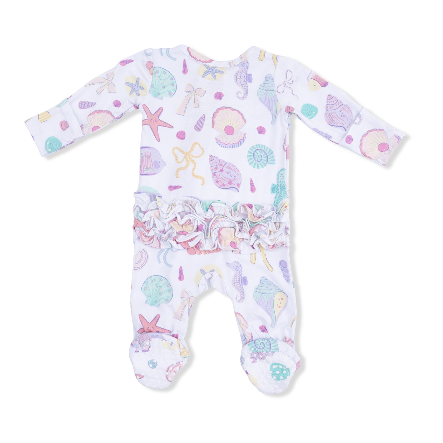 Angel Dear - Beach Days - 2 Way Ruffle Back Zipper Footie