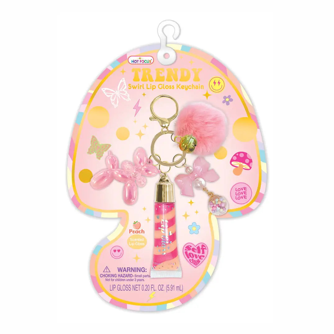 Hot Focus - Pink Swirl Lip Gloss Keychain