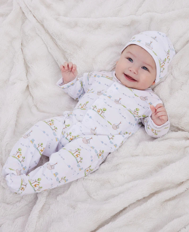 Kissy Kissy - Noah's Ark Print Footie W/ Zipper