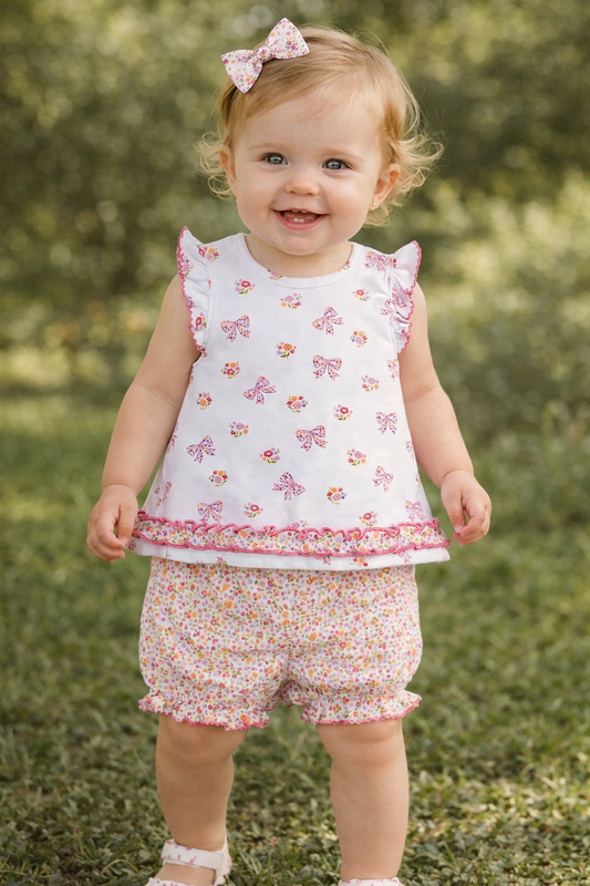 Kissy Kissy - Blossoming Bows Sunsuit Set