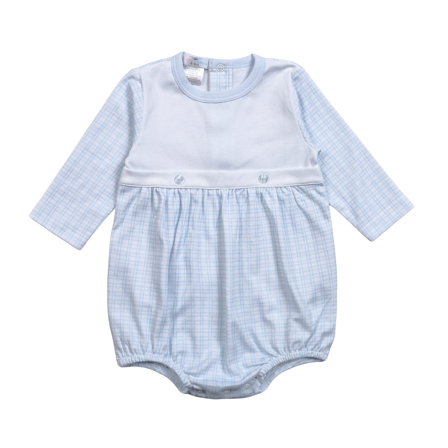 Baby Loren - Blue Stripes Pima Bib Footie