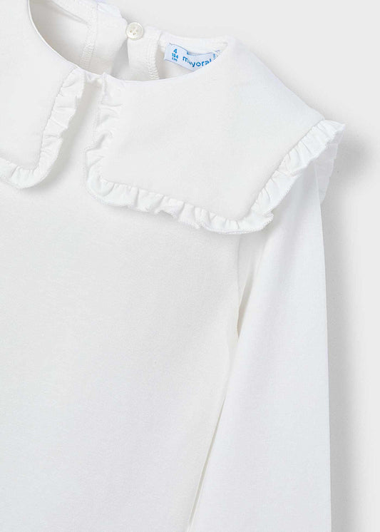 Mayoral - Cream Ruffle Collar Top